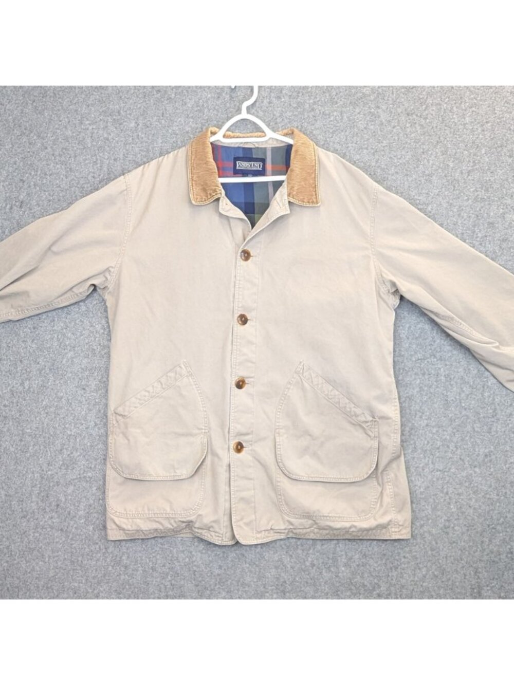 Lands End Mens XL Tall Canvas Barn Coat Flannel Lined Chore Jacket Workwear XLT - Picture 3 of 12